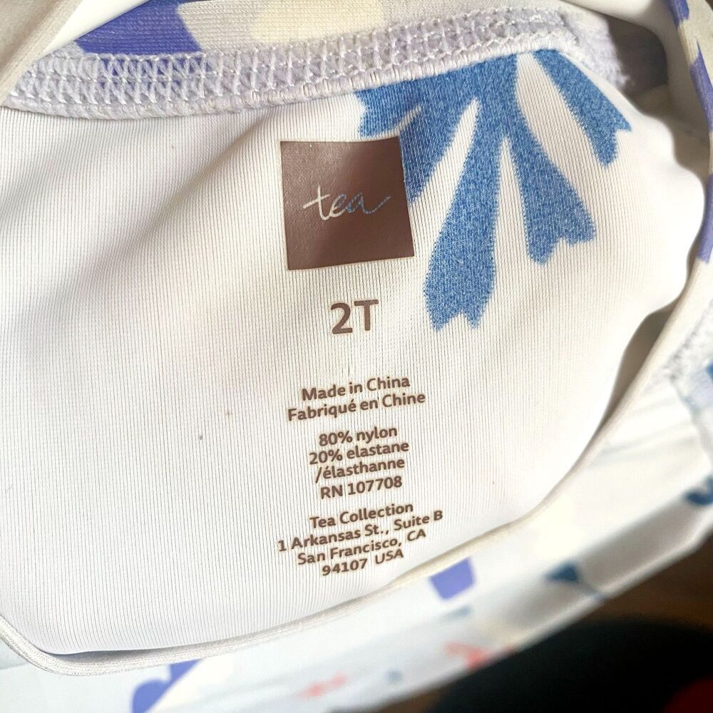Tea Collection Nautical Themed Swimsuit Rash Guard Top w/ Tutu Bikini Bottoms - Picture 3 of 9
